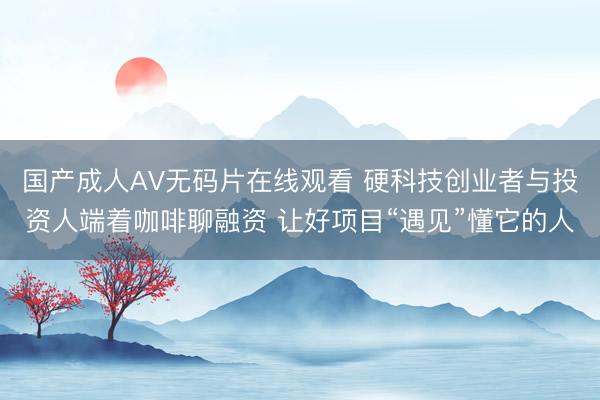 国产成人AV无码片在线观看 硬科技创业者与投资人端着咖啡聊融资 让好项目“遇见”懂它的人