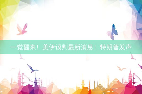 一觉醒来！美伊谈判最新消息！特朗普发声