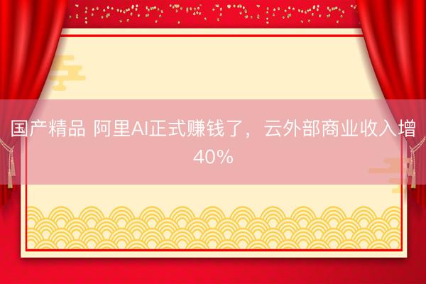 国产精品 阿里AI正式赚钱了，云外部商业收入增40%