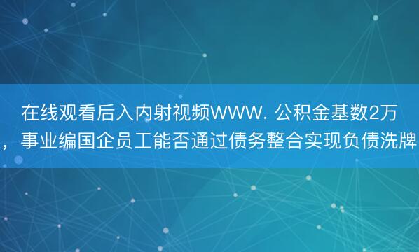 在线观看后入内射视频WWW. 公积金基数2万，事业编国企员工能否通过债务整合实现负债洗牌