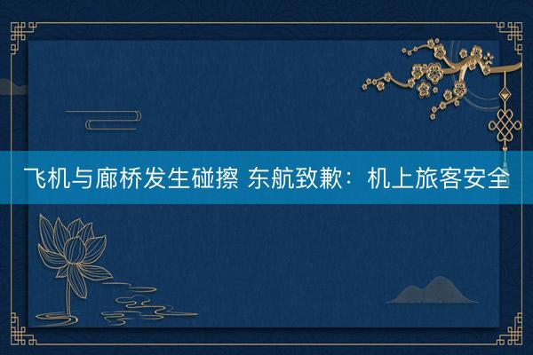 飞机与廊桥发生碰擦 东航致歉：机上旅客安全