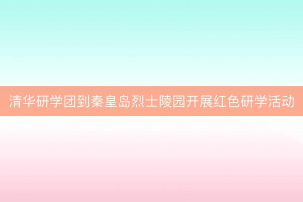 清华研学团到秦皇岛烈士陵园开展红色研学活动