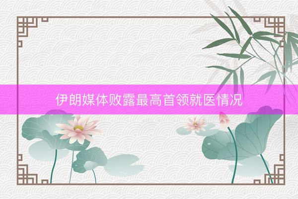 伊朗媒体败露最高首领就医情况