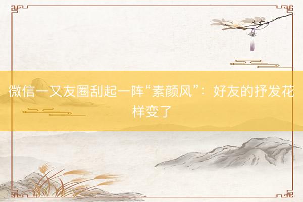 微信一又友圈刮起一阵“素颜风”：好友的抒发花样变了