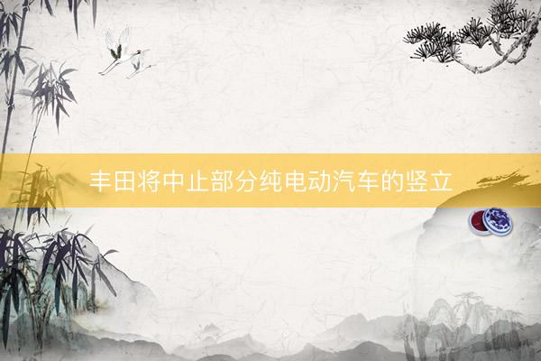 丰田将中止部分纯电动汽车的竖立