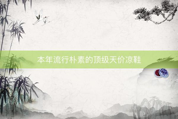 本年流行朴素的顶级天价凉鞋