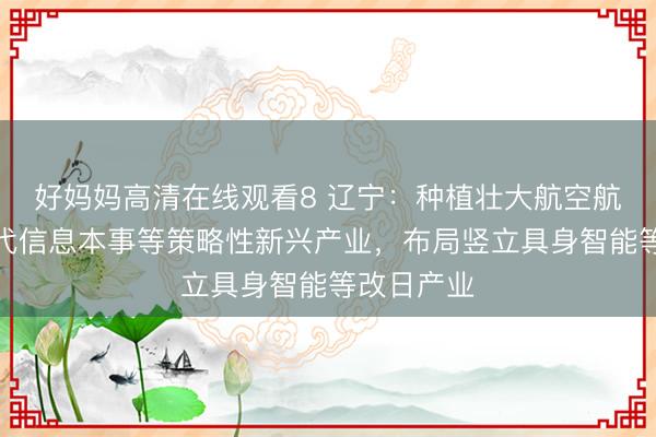 好妈妈高清在线观看8 辽宁：种植壮大航空航天、新一代信息本事等策略性新兴产业，布局竖立具身智能等改日产业