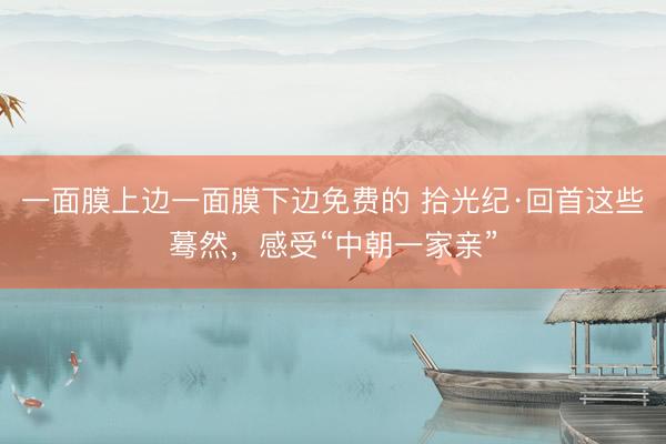 一面膜上边一面膜下边免费的 拾光纪·回首这些蓦然，感受“中朝一家亲”