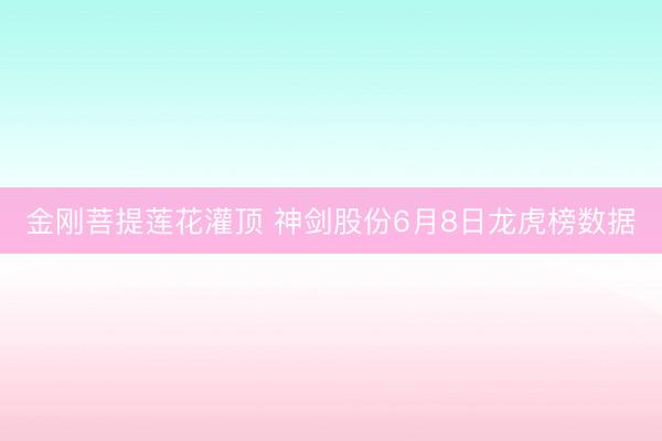 金刚菩提莲花灌顶 神剑股份6月8日龙虎榜数据