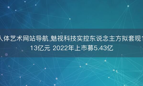 人体艺术网站导航 魅视科技实控东说念主方拟套现1.13亿元 2022年上市募5.43亿